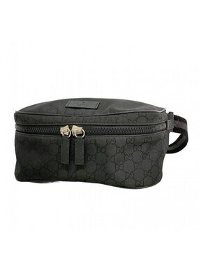 Gucci Waist Bag GG Nylon Black Silver